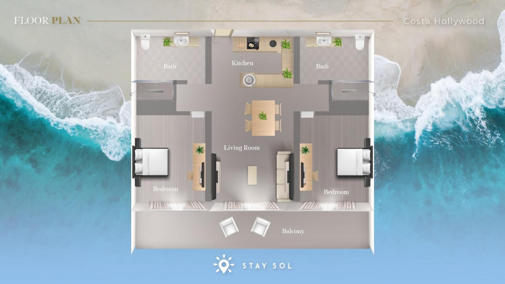 Apartment With Bay View Balcony - Pool - Up To 6 - Gym Χόλιγουντ Εξωτερικό φωτογραφία